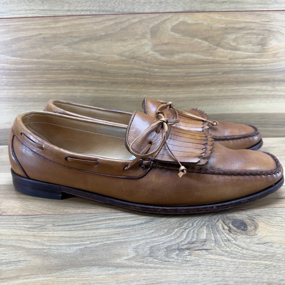 ALLEN EDMONDS Alton Kiltie Dress Loafers Mens 12 D Walnut Square Toe Old Money